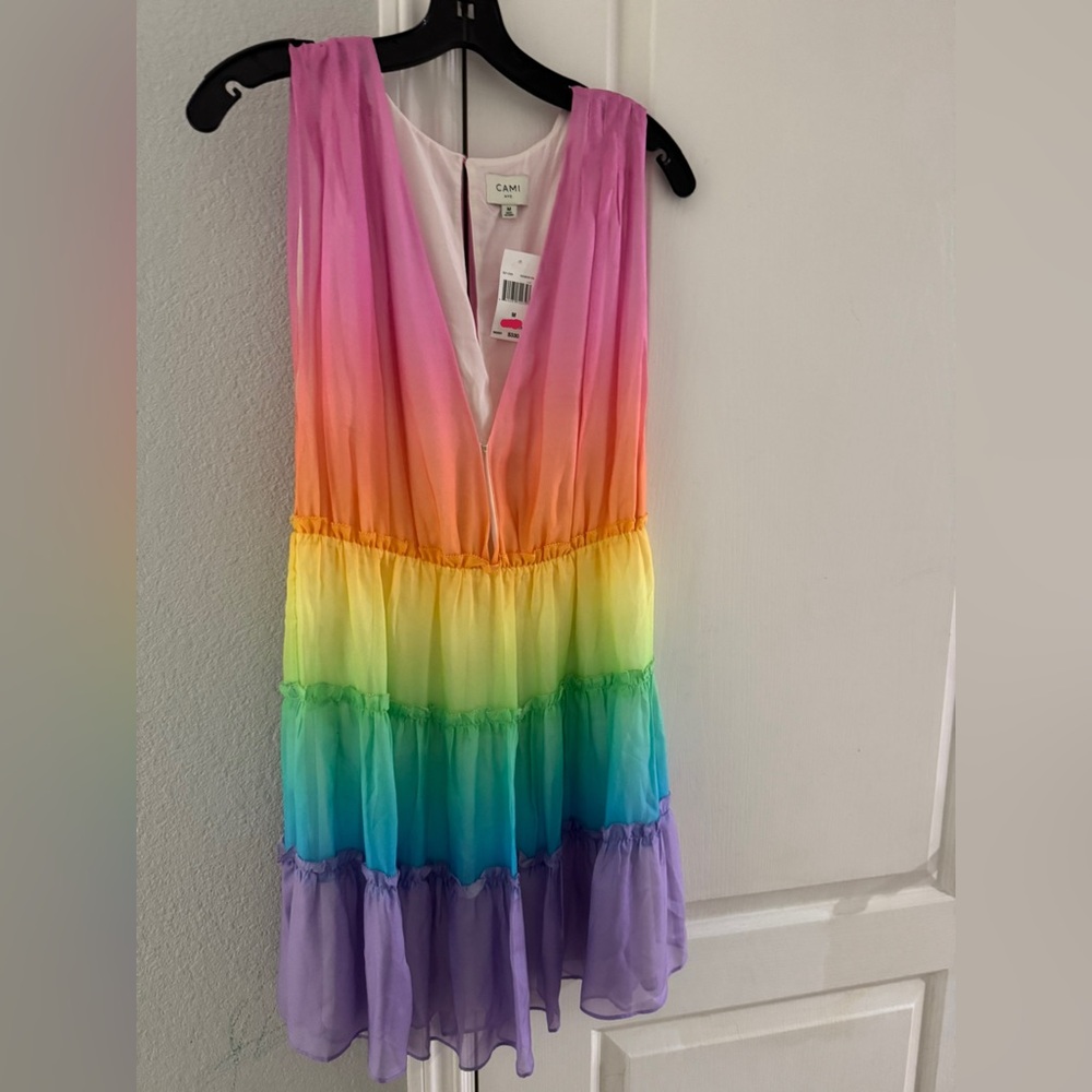 Cami NYC Rainbow silk Mini Dress